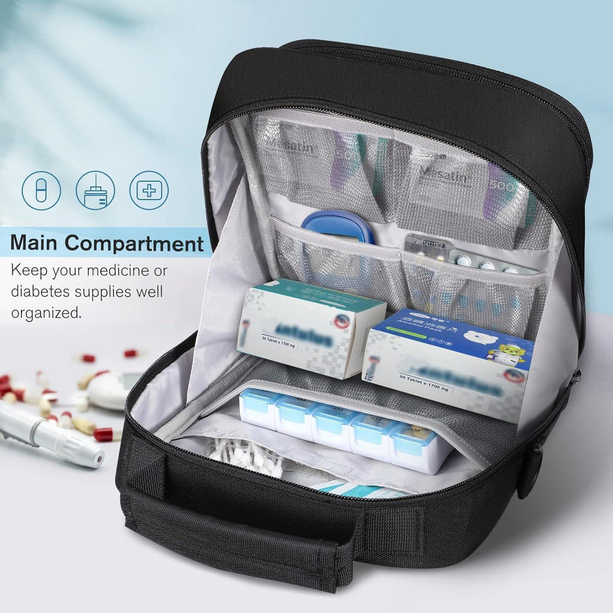 Medikamententasche mit Insulin-Kühler & Notfallkarte