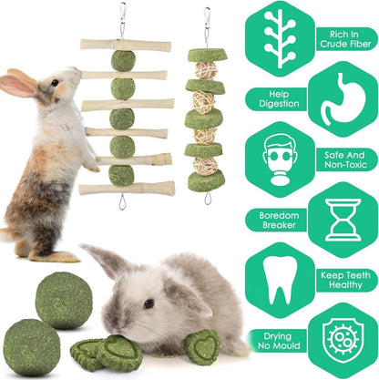 Kaninchen Kauspielzeug 11 Stück Hamster Natürliches Holzspielzeug