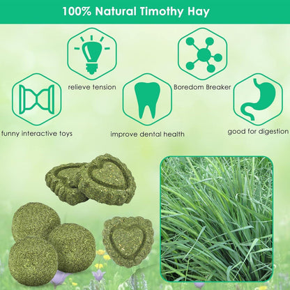 Kaninchen Kauspielzeug 11 Stück Hamster Spielzeug Apfelholz Timothy Heu Grasball Sticks Kuchen