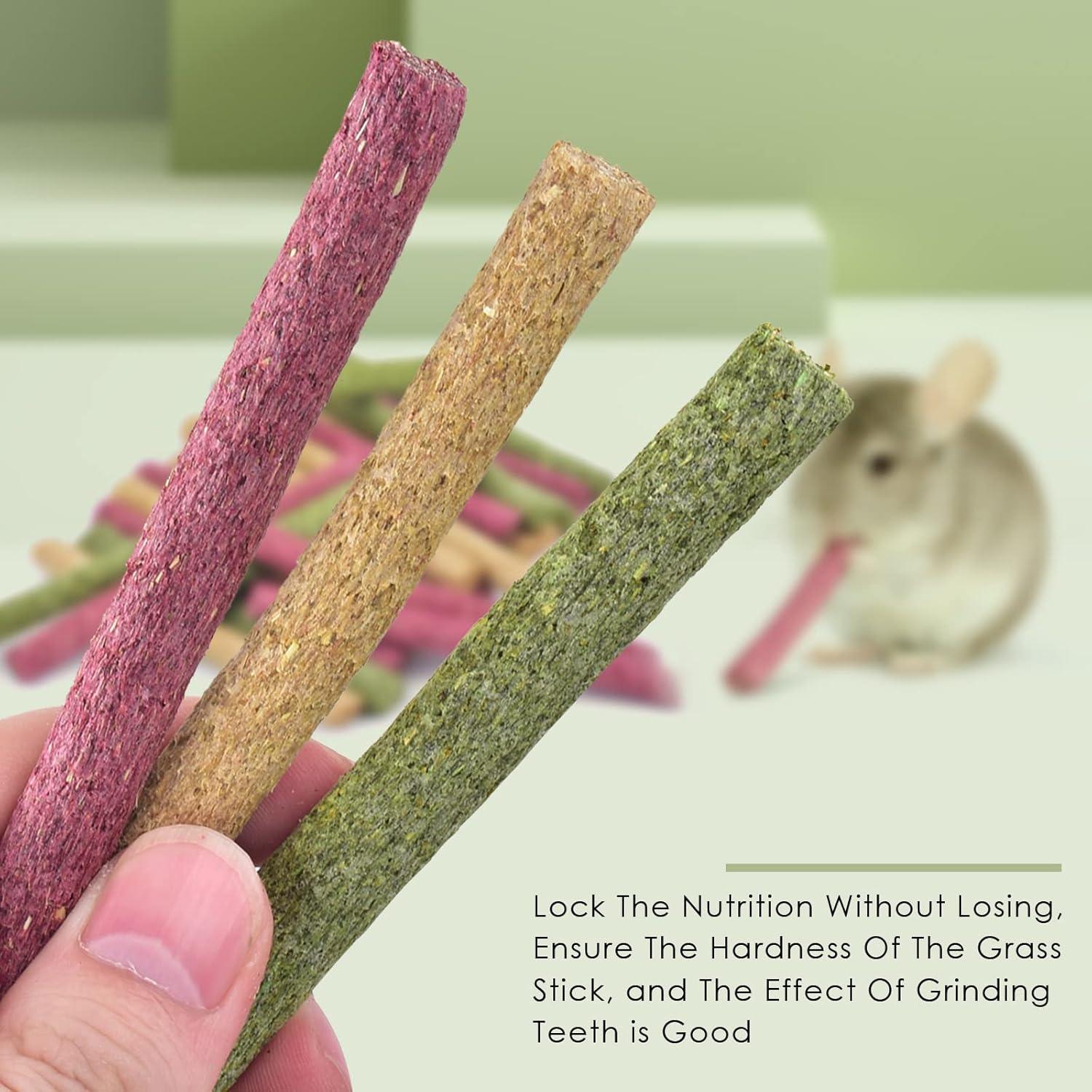 Timothy Heu Sticks, ERKOON 25Stk Kauspielzeug für Kleintiere