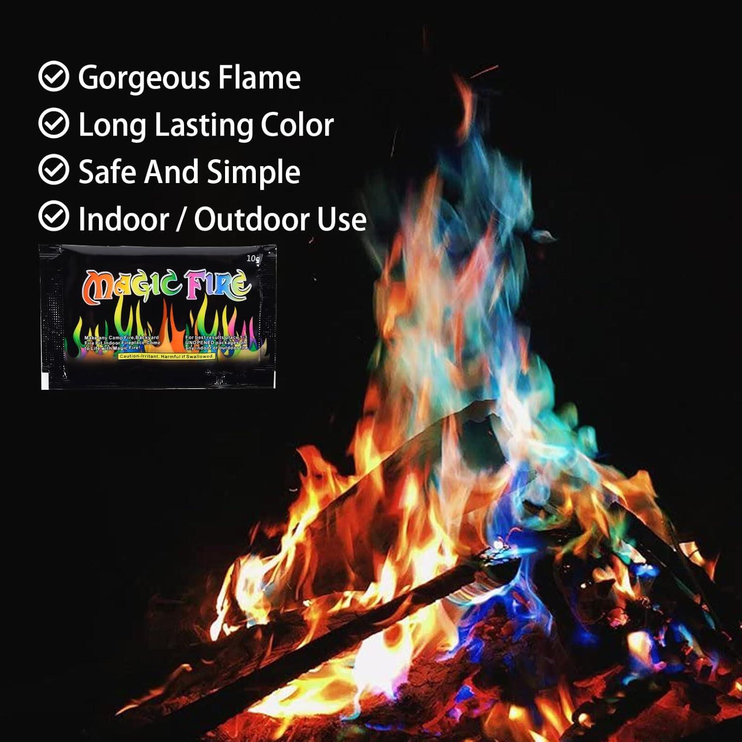 Herefun Buntes Feuerpulver 10g x 20 - Magic Fire Pulver Set für Halloween und Weihnachten