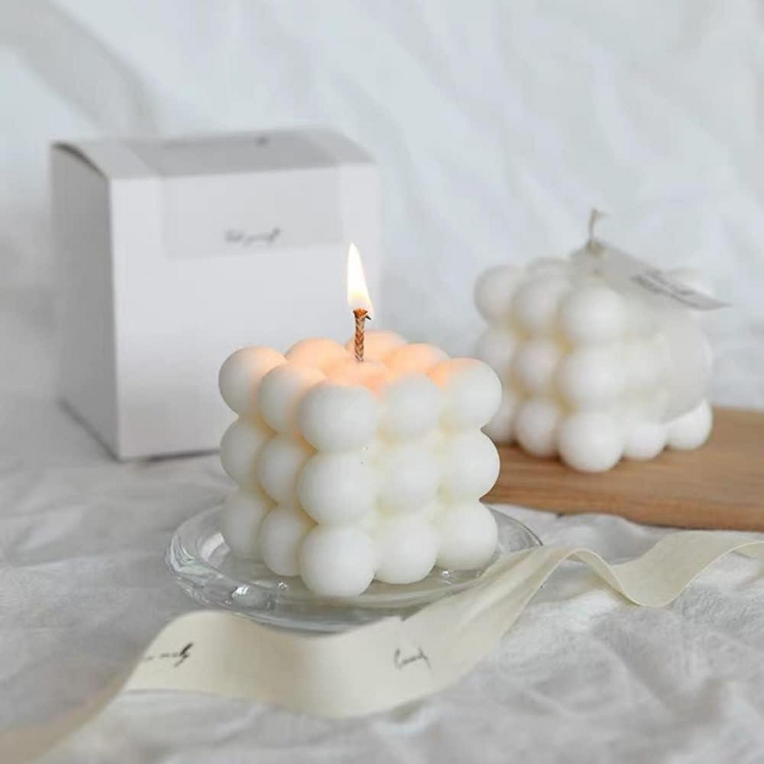Bubble Kerze Candle aus Soja Bienenwachs, handgemachte Deko