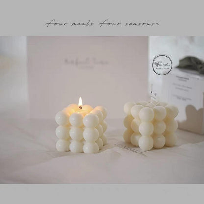 NICAVKIT Bubble Kerzen 2er Set aus Sojawachs und Bienenwachs in