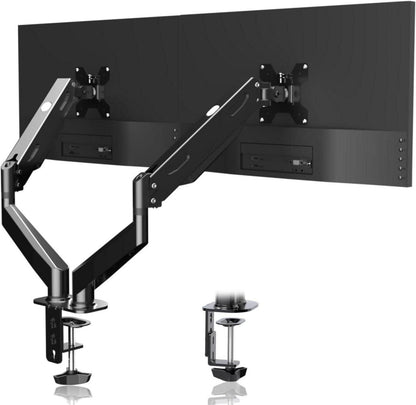 Monitorhalterung für 2 Monitore Gasfeder Doppelarm 17-27 Zoll VESA