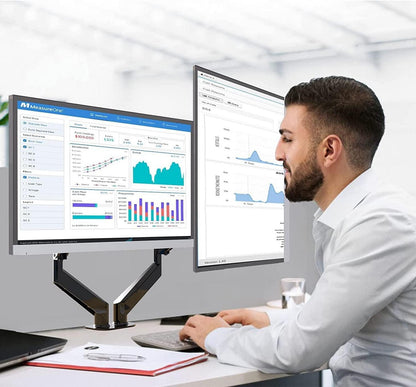 Monitorhalterung für 2 Monitore Gasfeder Doppelarm 17-27