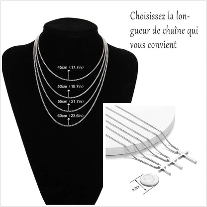 Gold Silber Kreuz Kette Herren Halskette Religiöser Schmuck 55cm