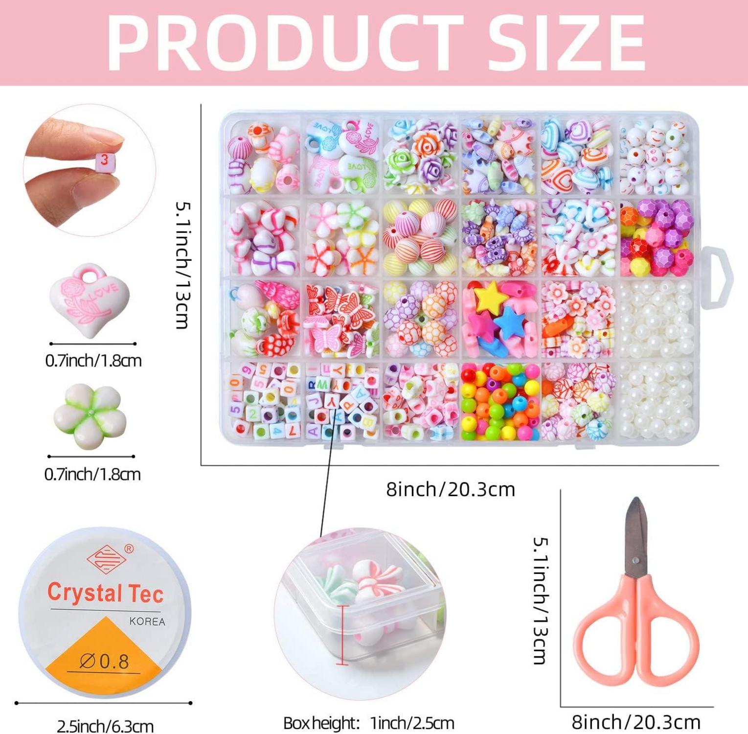 600pcs Perlen Schnurset: DIY Freundschaftsarmbänder Kinder Mädchen