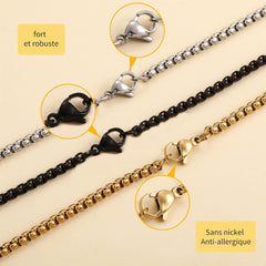 AFSTALR Herren Kreuz Kette Silber 60cm, Religiöser Schmuck Halskette
