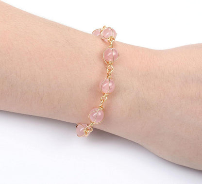 GEHECRST Chakra Armband 14K Gold Wire Partnerarmbänder einstellbar Yoga Handgelenkumfang