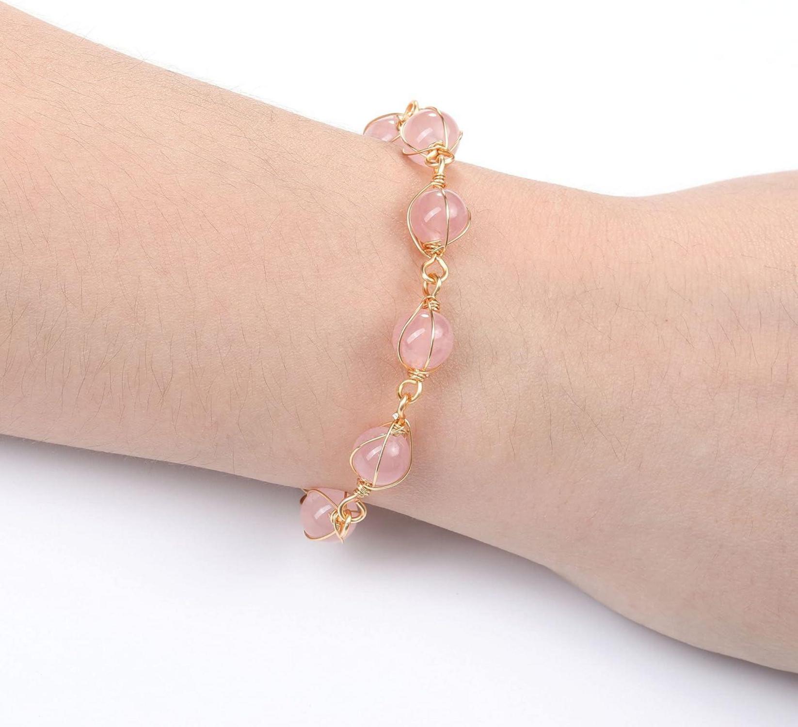 GEHECRST Chakra Armband 14K Gold Wire Partnerarmbänder einstellbar Yoga Handgelenkumfang