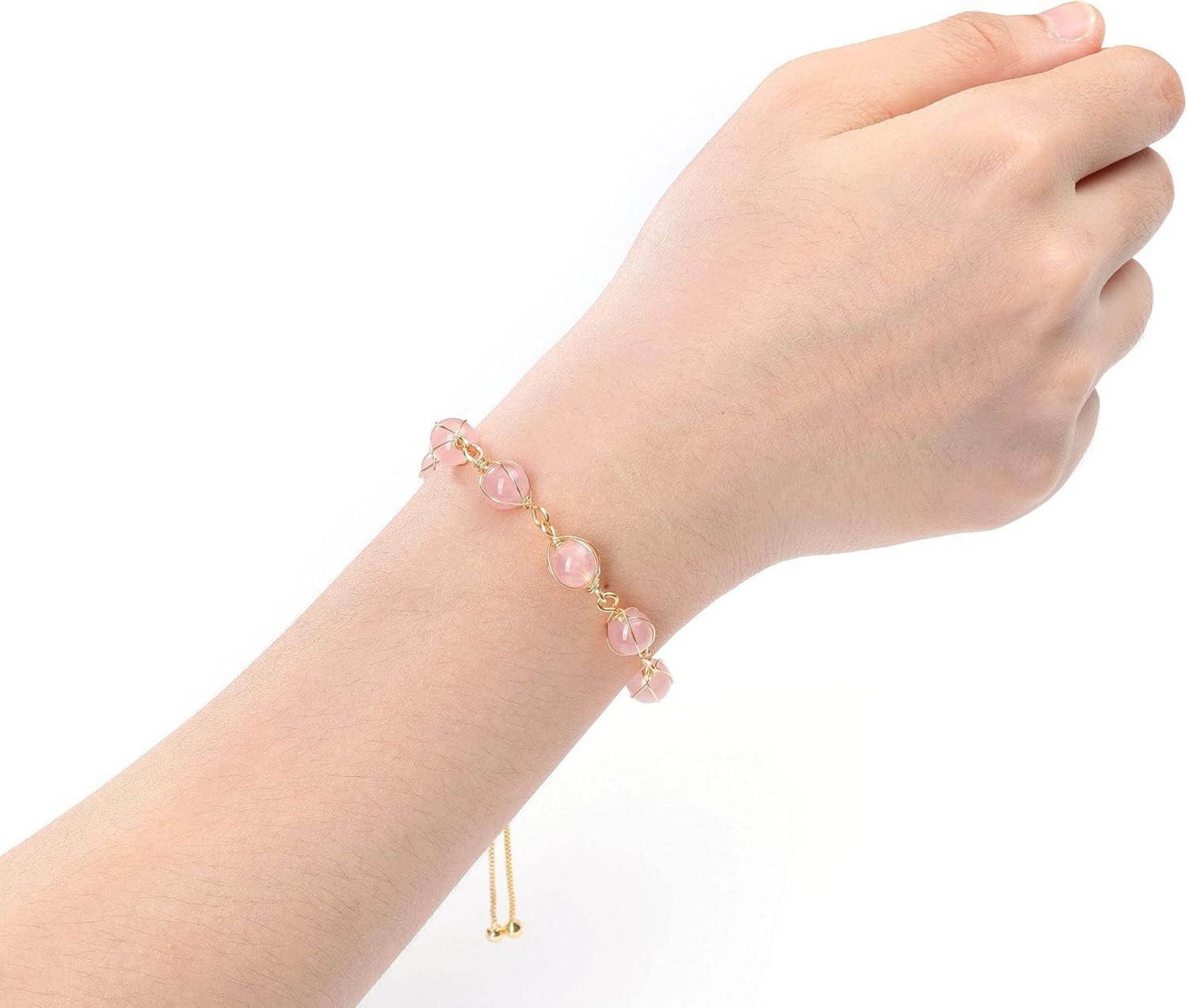 Chakra Armband 7 Edelstein Partnerarmbänder Yoga Armreif 14K Gold
