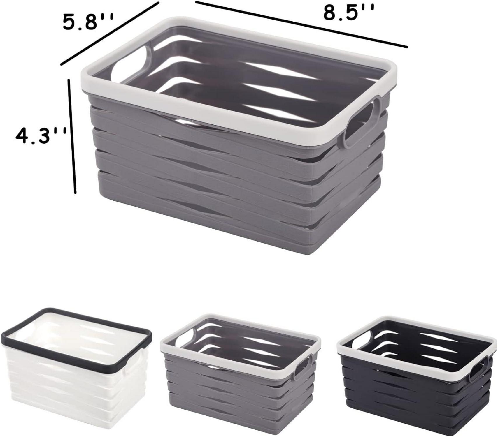Lyellfe 9er Pack Kleine Plastikaufbewahrungskörbe 22x15x11cm