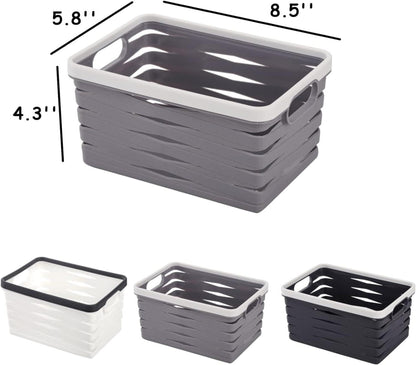Lyellfe 9er Pack Kleine Plastikaufbewahrungskörbe 22x15x11cm