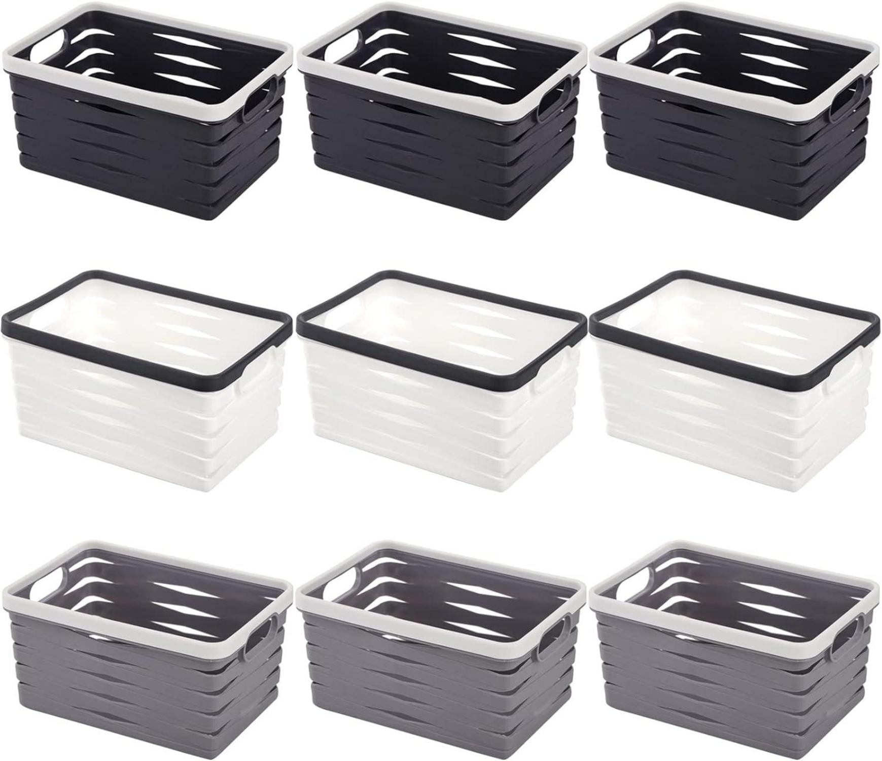 Aufbewahrungskorb Organizer Plastik stapelbar 9er Set 22cmx15cmx11cm
