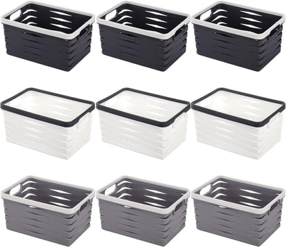 Aufbewahrungskorb Organizer Plastik stapelbar 9er Set 22cmx15cmx11cm