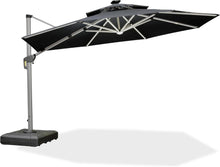Sonnenschirm LED Beleuchtung Ampelschirm Ø 365 cm UV50+ Grau
