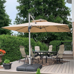 Sonnenschirm Rechteckig 270x365 cm LED Beleuchtung
