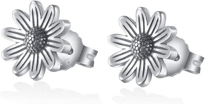 Elegante Damen Silber Blumen Ohrstecker Exquisite Ohrringe