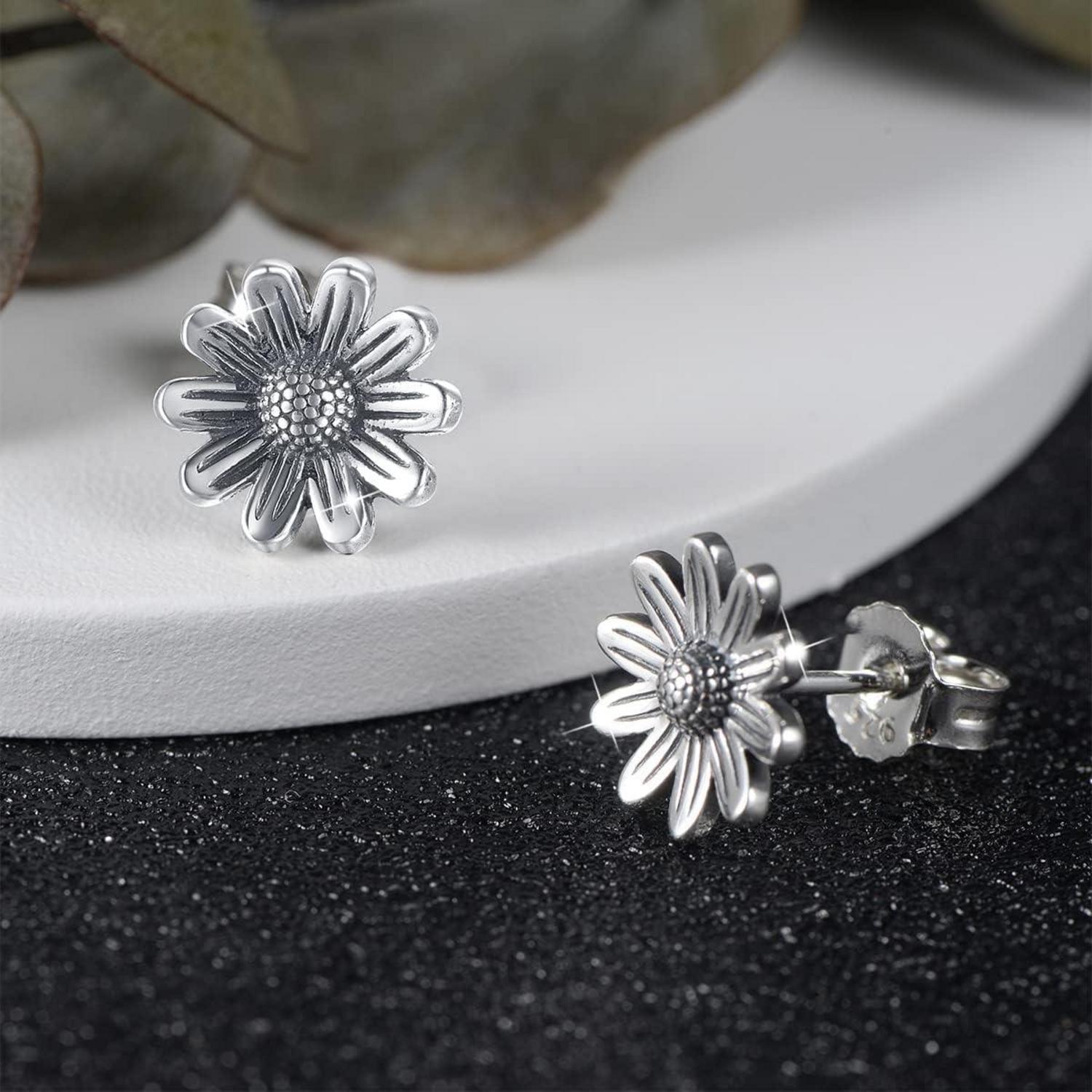Damen Ohrstecker Blumen Ohrringe Silber Damenohrringe elegant
