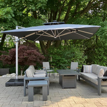 PURPLE LEAF Sonnenschirm mit LED Beleuchtung 330x330cm Grau