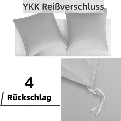 AYSW Winter Bettwäsche 1 Bettbezug 200x200cm + 2 Kissenbezug 80x80cm Hell Grau