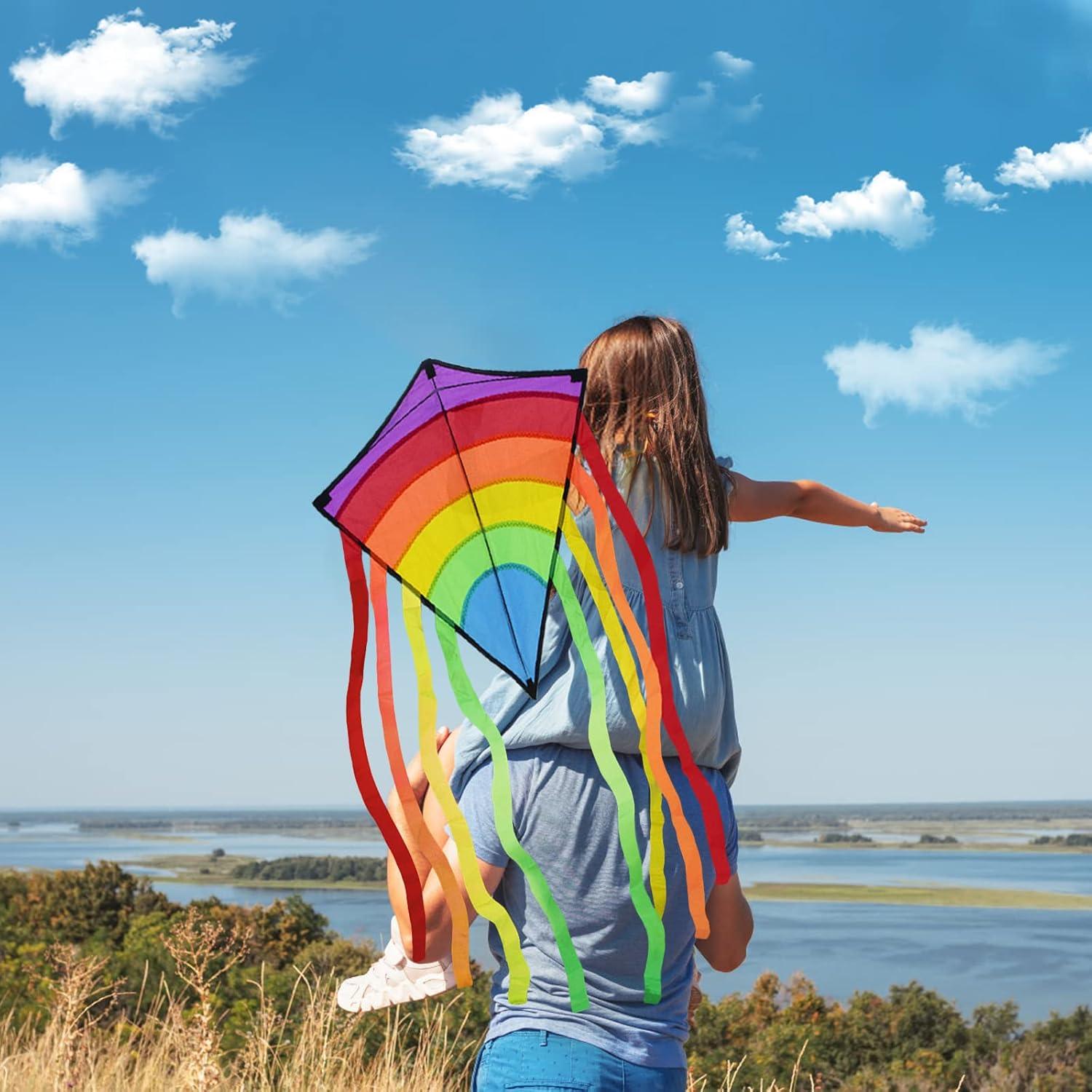 ECHOCUBE Regenbogen Diamant Drachen für Kinder und Erwachsene, Outdoor Aktivität