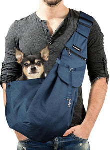 Hundetragetasche Verstellbare Umhängetasche für Haustiere Navy Blau 50
