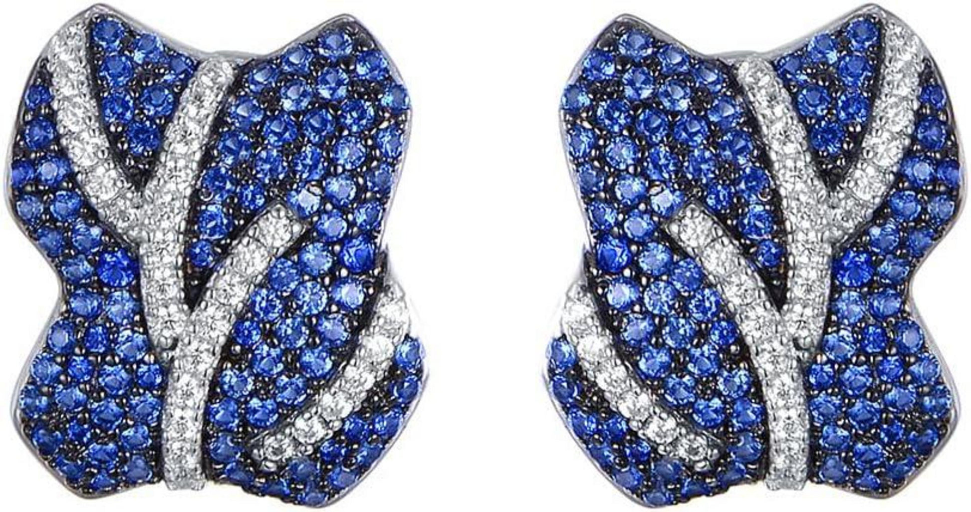 Elegante S925 Silber Schmetterling Ohrstecker Damen Blau Zirkonia Ohrringe