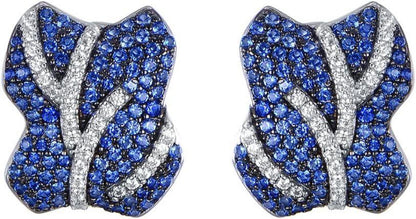 Elegante S925 Silber Schmetterling Ohrstecker Damen Blau Zirkonia Ohrringe