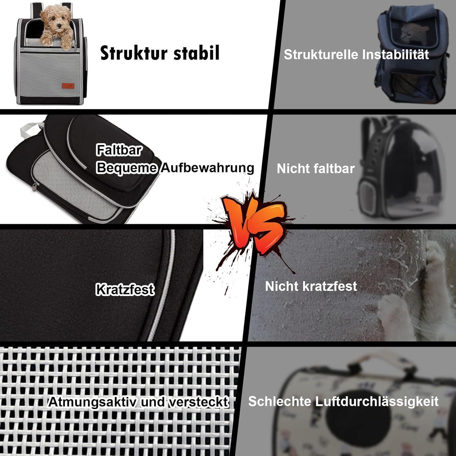 ZFSOCK Hunderucksack Katzen Rucksack Haustier Faltbar Atmungsaktiv Bis