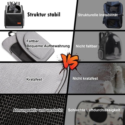 Hunderucksack Katze Rucksack Haustier bis 8 kg Grau