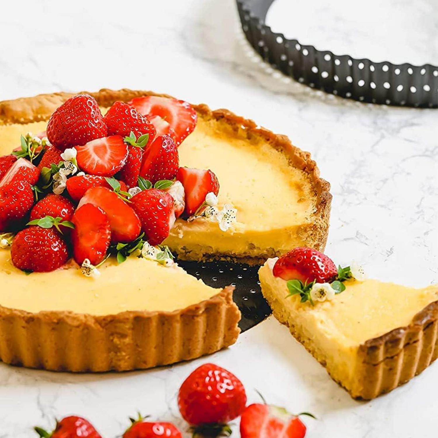Tarteform Ø 28cm mit Hebeboden Karbonstahl Antihaft Runde Kuchenform