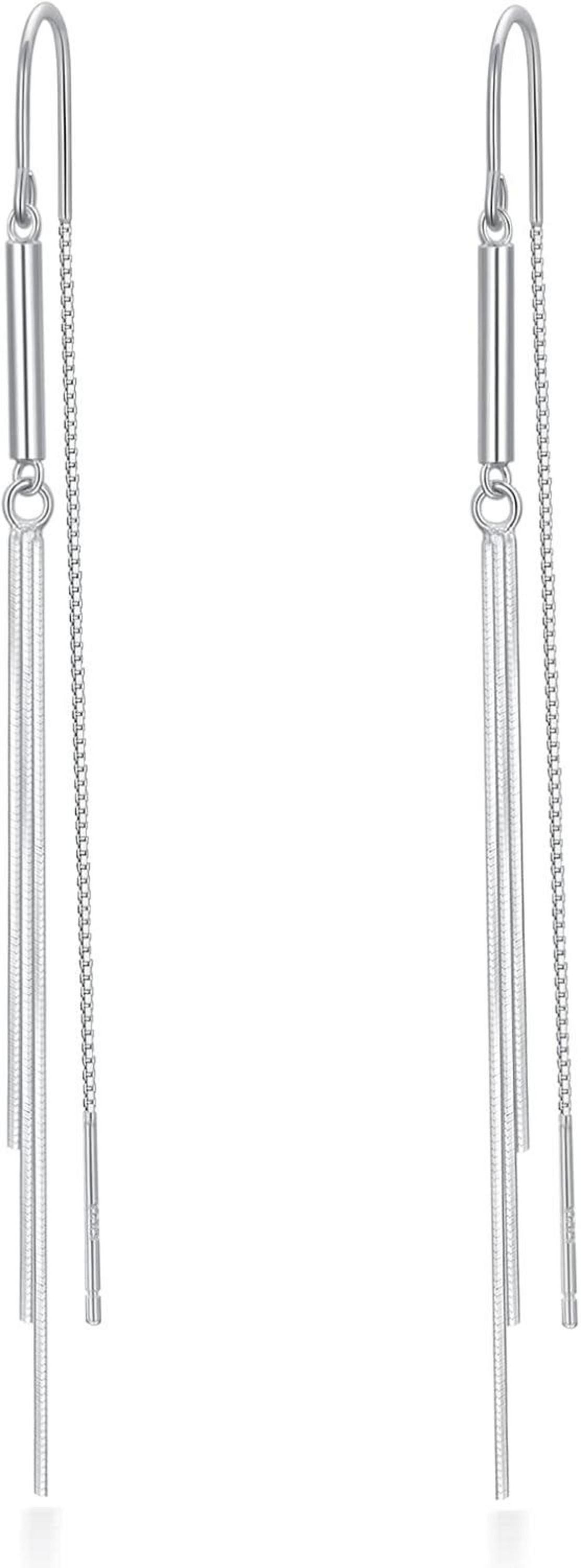 925 Sterling Silber Quaste Ohrringe Tropfen Kette Charme