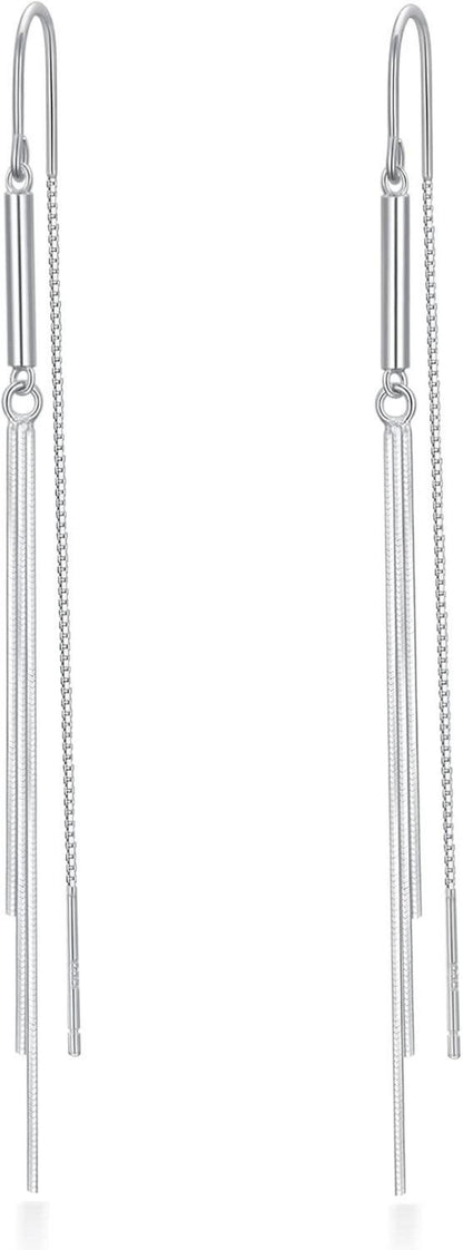 925 Sterling Silber Quaste Ohrringe Tropfen Kette Charme
