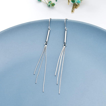 925 Sterling Silber Quaste Ohrringe Tropfen Charme Kette für Frauen