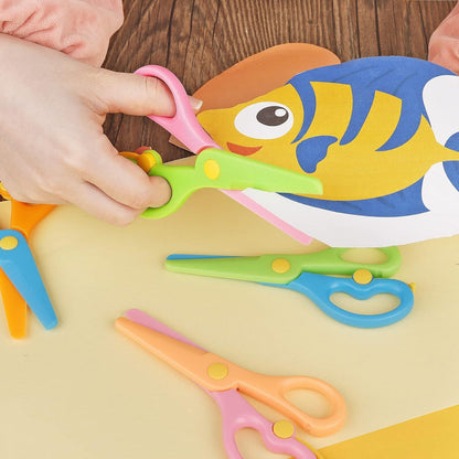 Kinder Bastelschere Set mit Stanzer und Papierstanzer, 16-teilig