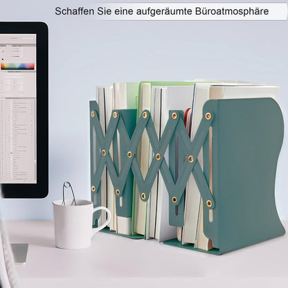 Verstellbare Metall Buchstützen für Schreibtisch & Regal Grün