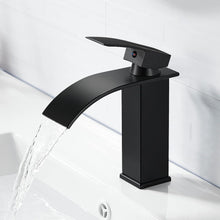 Wasserhahn Bad Schwarz Wasserfall Auslauf 232mm Matt
