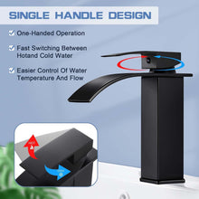 Wasserhahn Bad Schwarz Wasserfall Waschtischarmatur