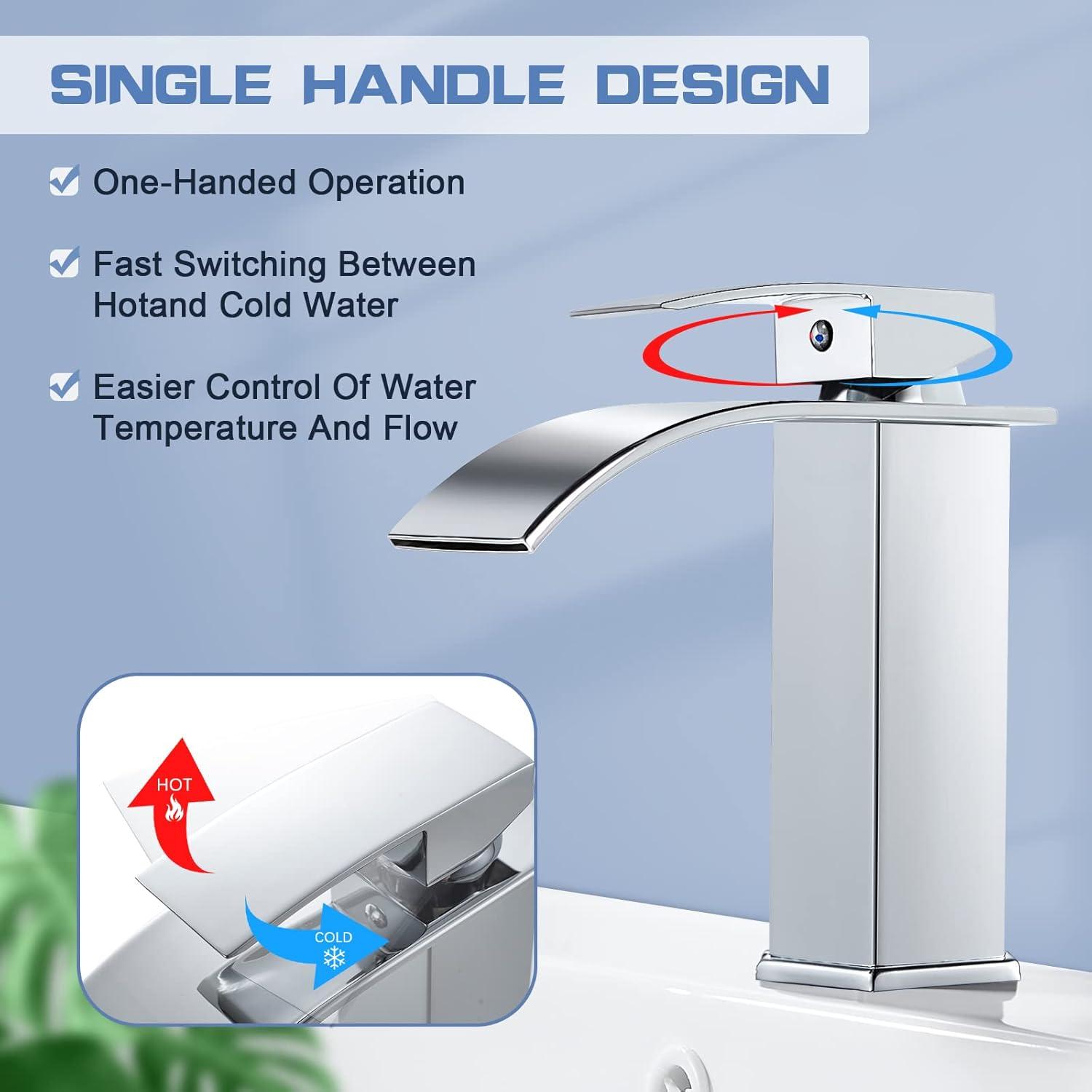 Wasserhahn Bad Wasserfall Messing Auslauf 232mm Verchromt