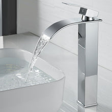Wasserfall Waschtischarmatur Hoch Messing Verchromt - Modern
