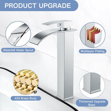 Moderne Wasserfall Armatur Bad Hoch Chrom Messing