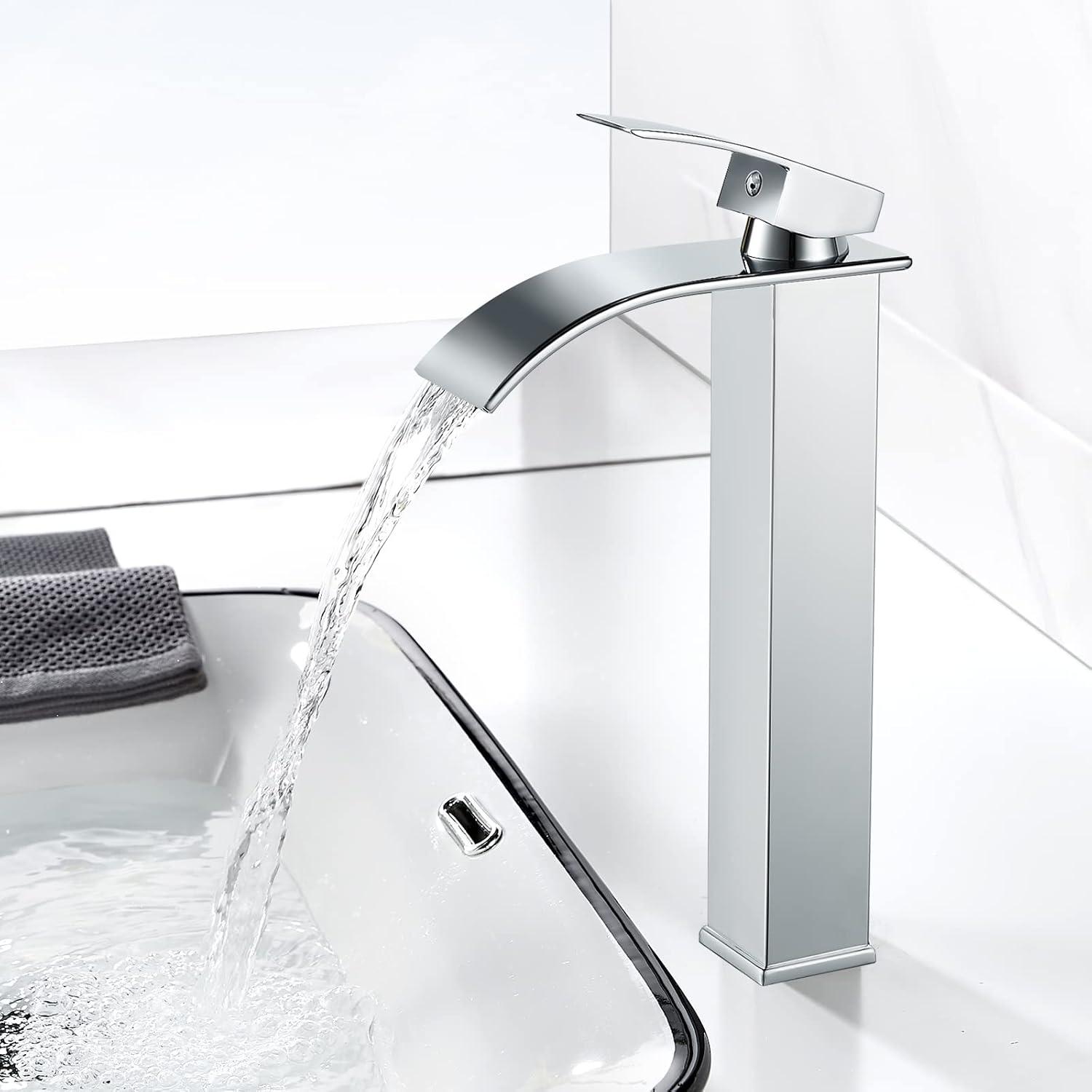 Wasserfall Wasserhahn Bad Hoch Wasserfall Armatur Chrom Messing