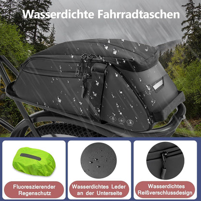 JOLY FANG Fahrrad Gepäckträgertasche 8L Wasserdicht Reflektierend Rucksack Handtasche