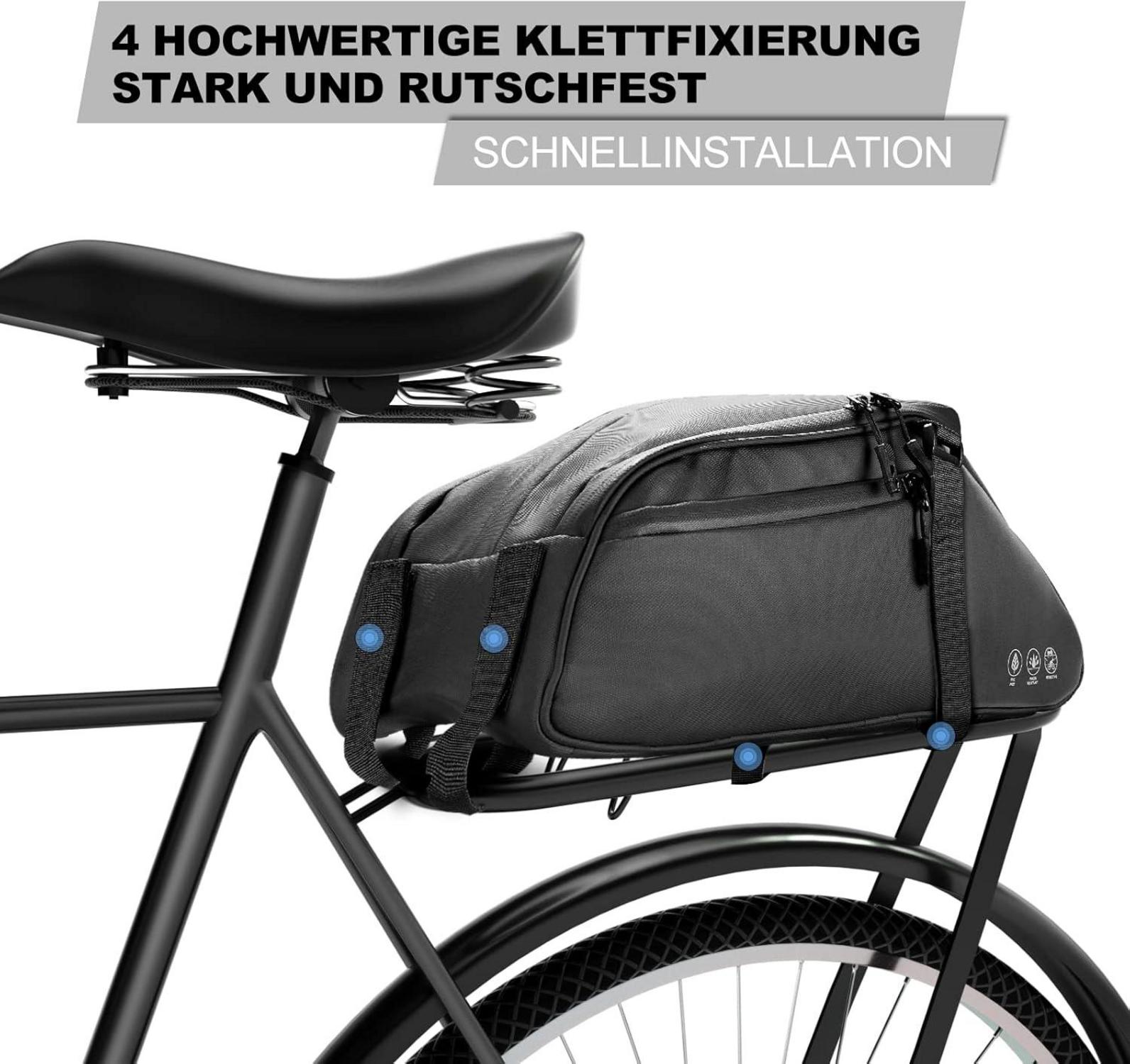 Fahrrad Gepäckträgertasche 8L wasserdicht reflektierend Rucksack