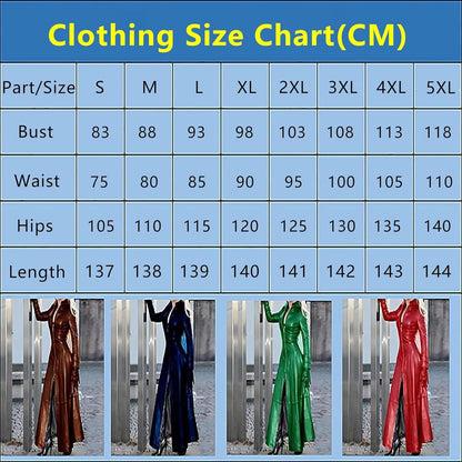 Damen PVC Leder Trenchcoat Jacke mit Reißverschluss 4XL Schwarz