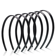 6er Pack Kunststoff Stirnbänder mit Zähnen dünn 8mm Schwarz