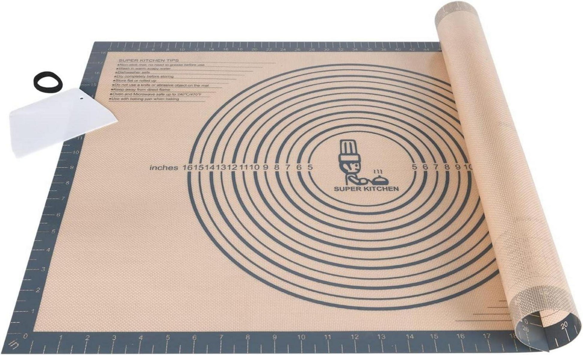 Große Rutschfeste Silikon Backmatte Teigschneider XXL Antihafte