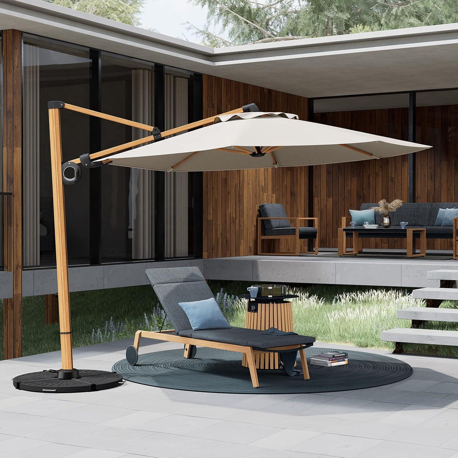 Großer Aluminium Sonnenschirm mit Kurbelbedienung, 300cm, UV-Schutz