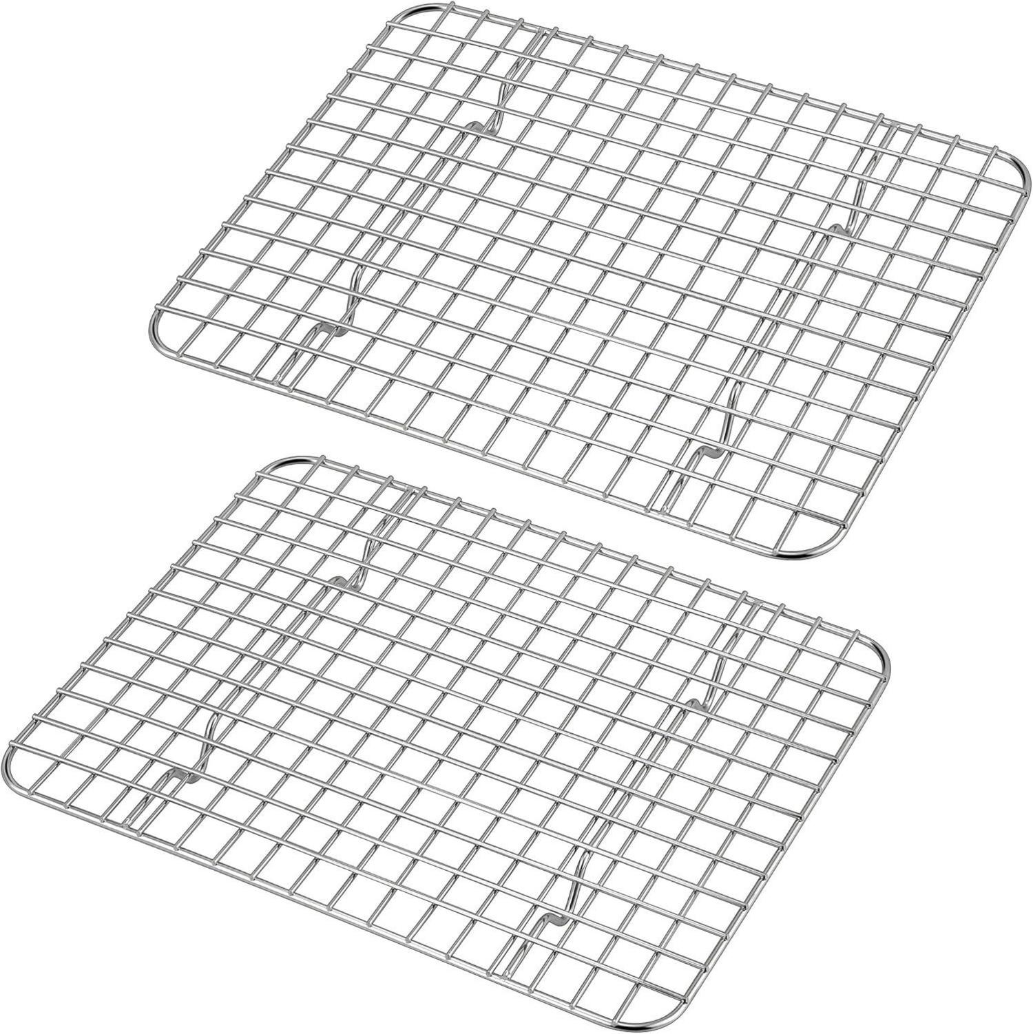 Abkühlgitter aus Edelstahl 2er Set rechteckig 24.8x19x2cm